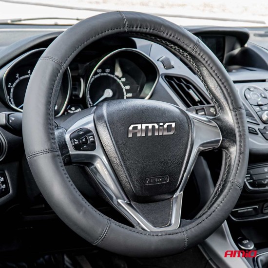 ΚΑΛΥΜΜΑ ΤΙΜΟΝΙΟΥ ΑΠΟ ΤΕΧΝΟΔΕΡΜΑ 35-37CM SWC-48-S ΣΕ ΜΑΥΡΟ ΧΡΩΜΑ ΜΕ ΜΑΥΡΕΣ ΡΑΦΕΣ AMIO - 1 ΤΕΜ. Καλύμματα Τιμονιού ΚΑΛΥΜΜΑ ΤΙΜΟΝΙΟΥ ΑΠΟ ΤΕΧΝΟΔΕΡΜΑ 35-37CM SWC-48-S ΣΕ ΜΑΥΡΟ ΧΡΩΜΑ ΜΕ ΜΑΥΡΕΣ ΡΑΦΕΣ AMIO - 1 ΤΕΜ. Καλύμματα Τιμονιού