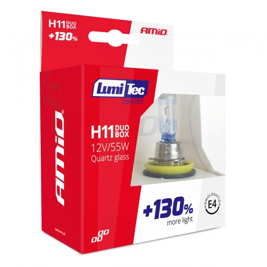 H11 12V 55W PGJ19-2 LUMITEC LIMITED +130%  UP TO 40m AMIO - 2 ΤΕΜ. Λάμπες