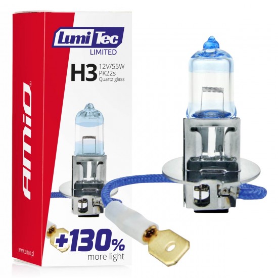 H3 12V 55W PK22s LUMITEC LIMITED +130%  UP TO 40m AMIO - 1 ΤΕΜ. Λάμπες