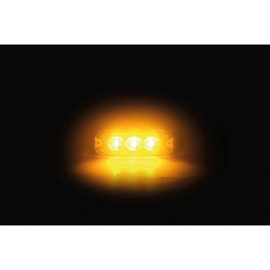 ΣΤΡΟΜΠΟ ΠΟΡΤΟΚΑΛΙ 12/24V 3 LED 4 ΧΡΗΣΕΩΝ ΑΔΙΑΒΡΟΧΟ IP67 (ΠΑΧΟΣ: 7mm) 88x30mm  LAMPA - 1 TEM. Στρόμπο (Strobe)
