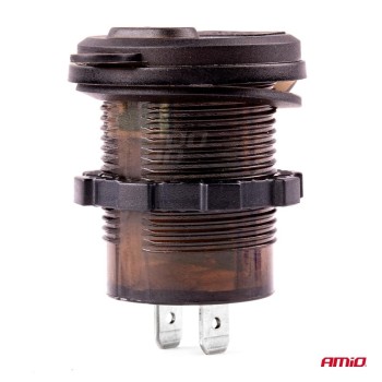 ΠΡΙΖΑ ΜΕ 2 ΘΥΡΕΣ USB ΚΑΙ ΨΗΦΙΑΚΟ ΒΟΛΤΟΜΕΤΡΟ ΜΕ ΚΑΠΑΚΙ ΜΑΥΡΗ 12/24V 5-12V 3.0A QUICK CHARGER MOD-07 AMIO - 1 ΤΕΜ.