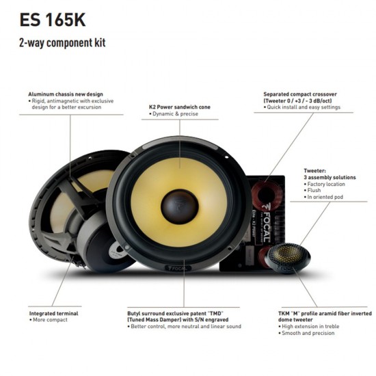 Focal ES 165K K2 Power Series 6,5" component speaker system Ηχεία