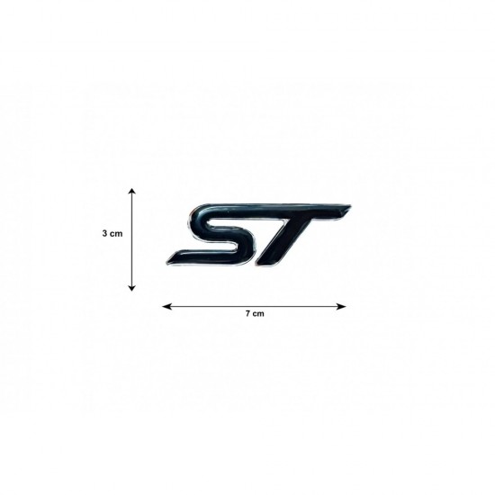 ST (FORD) ΑΥΤΟΚΟΛΛΗΤΟ ΣΗΜΑ 6,9x3cm ΜΑΥΡΟ/ΧΡΩΜΙΟ ΜΕ ΕΠΙΚΑΛΥΨΗ ΕΠΟΞ. ΡΥΤΙΝΗΣ - 1 ΤΕΜ. Σήματα 3D