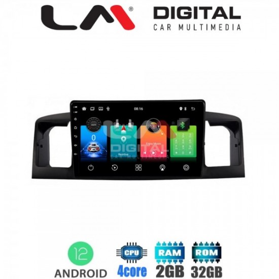 OEM TOYOTA COROLLA 2000-2007 ANDROID 12 / 4core / 2GB+32GB / GPS / BLUETOOTH A2DP / USB / SD / RADIO with RDS / IPOD μέσω AUX / MIRRORLINK OEM