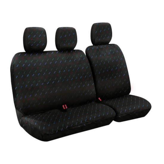 Καλύμματα Καθισμάτων Dido-1,  χωρίς επανατυλικτήρα ζώνης - Μαύρο Καλύμματα Καθισμάτων για Van