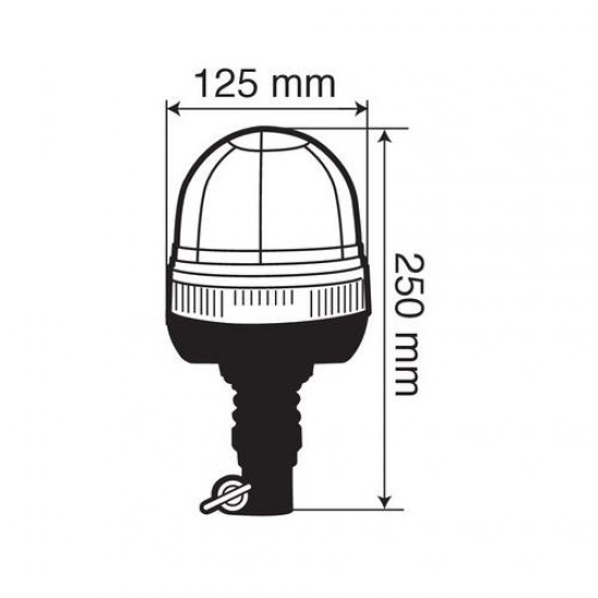 Φάρος βιδωτός Ελαστικός RL-3 12V/24V με DIN 125x250mm Φάροι LED