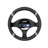 ΚΑΛΥΜΜΑ ΤΙΜΟΝΙΟΥ CROSS ΜΑΥΡΟ/ΓΚΡΙ ΔΕΡΜΑΤΙΝΟ 37/39cm