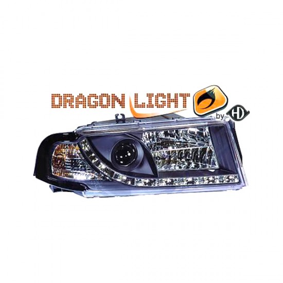 SKODA OCTAVIA 4 97-04 DRAGONLIGHT+LED BLACK Skoda