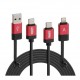 ΚΑΛΩΔΙΟ ΦΟΡΤΙΣΗΣ & ΣΥΓΧΡΟΝΙΣΜΟΥ USB TYPE C-MICRO USB-USB 3.0-APLLE 8 PIN 100cm (ΚΟΚΚΙΝΟ) RED LINE Καλώδια