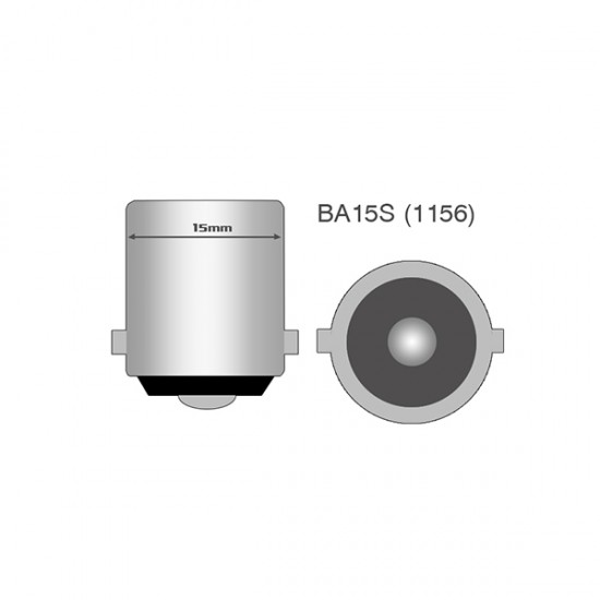 Λάμπα Ba15s (R10W /P21W) 5xSMD 5050 12V Λευκή 2τεμ Με Κάλυκα