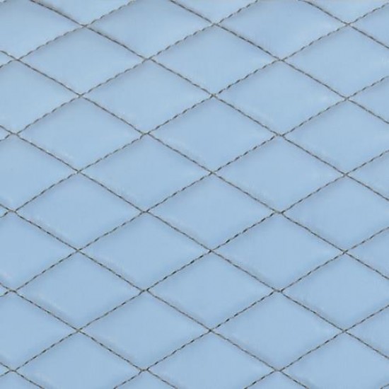 Πλατοκάθισμα με Προσκέφαλο COVER-TECH Δερματίνη 2τεμ. Ανοικτό Γαλάζιο/Γκρι Πλατοκαθίσματα