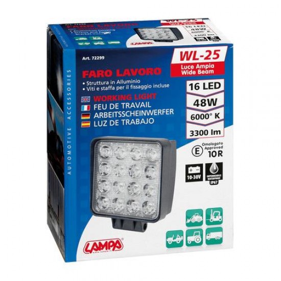 ΠΡΟΒΟΛΕΑΣ ΤΕΤΡΑΓΩΝΟΣ WL-25 16LED 48W 3300lm 10>30V 108x128x58mm ΦΩΣ ΔΙΑΘΛΑΣΗΣ 1ΤΕΜ. Εξωτερικά Φώτα & Προβολείς LED