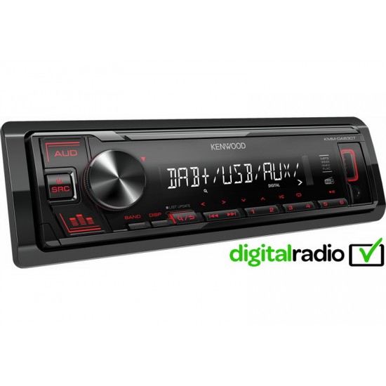Kenwood KMM-DAB307 Digital Media Receiver with Digital Radio DAB+ built-in. Radio CD / USB / BT 