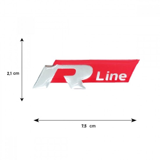 R LINE (VW) ΑΥΤΟΚΟΛΛΗΤΟ ΣΗΜΑ ΚΟΚΚΙΝΟ/ΧΡΩΜΙΟ 7,5x2,1cm ΜΕ ΕΠΙΚΑΛΥΨΗ ΕΠΟΞΕΙΔΙΚΗΣ ΡΥΤΙΝΗΣ - 1 ΤΕΜ. Εσωτερικού χώρου