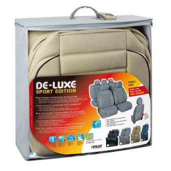 ΚΑΛΥΜΜΑΤΑ ΚΑΘΙΣΜΑΤΩΝ ΑΥΤΟΚΙΝΗΤΟΥ DE-LUXE SPORT EDITION ΥΦΑΣΜΑ JACQUARD ΜΠΕΖ  ΚΑΛΥΜΜΑΤΑ ΚΑΘΙΣΜΑΤΩΝ ΑΥΤΟΚΙΝΗΤΟΥ DE-LUXE SPORT EDITION ΥΦΑΣΜΑ JACQUARD ΜΠΕΖ